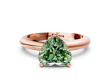 Rose gold Fancy Green Heart Cut Diamond Solitaire Engagement Ring with Round Band and Four-Prong Setting_89