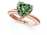 Rose gold Fancy Green Heart Cut Diamond Solitaire Engagement Ring with Round Band and Four-Prong Setting_90
