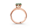 Rose gold Fancy Green Heart Cut Diamond Solitaire Engagement Ring with Round Band and Four-Prong Setting_92