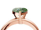 Rose gold Fancy Green Heart Cut Diamond Solitaire Engagement Ring with Round Band and Four-Prong Setting_93