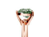 Rose gold Fancy Green Heart Cut Diamond Solitaire Engagement Ring with Round Band and Four-Prong Setting_94