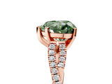 Rose gold Fancy Green Heart Cut Diamond Solitaire Engagement Ring with Twisted Pavé Band and Four-Prong Setting_38
