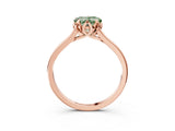 Rose gold Fancy Green Heart Cut Diamond Solitaire Ring with Flower Prong Setting and Classic Band_15