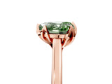 Rose gold Fancy Green Heart Cut Diamond Solitaire Ring with Flower Prong Setting and Classic Band_17