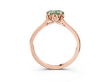 Rose gold Fancy Green Heart Cut Diamond Solitaire Ring with Flower Prong Setting and Classic Band_35