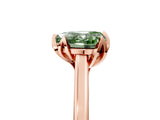 Rose gold Fancy Green Heart Cut Diamond Solitaire Ring with Flower Prong Setting and Classic Band_37