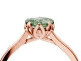 Rose gold Fancy Green Heart Cut Diamond Solitaire Ring with Flower Prong Setting and Classic Band_40