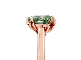 Rose gold Fancy Green Heart Cut Diamond Solitaire Ring with Flower Prong Setting and Classic Band_41