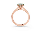 Rose gold Fancy Green Heart Cut Diamond Solitaire Ring with Pavé Band and Prong Setting_15