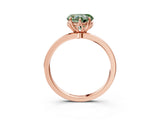 Rose gold Fancy Green Heart Cut Diamond Solitaire Ring with Thin Band and Prong Setting_15