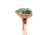 Rose gold Fancy Green Heart Cut Diamond Solitaire Ring with Thin Band and Prong Setting_17