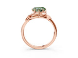 Rose gold Fancy Green Heart Cut Diamond Solitaire Ring with Twist Band and Four-Prong Setting_33