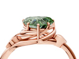 Rose gold Fancy Green Heart Cut Diamond Solitaire Ring with Twist Band and Four-Prong Setting_34
