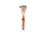 Rose gold Fancy Green Heart Cut Diamond Solitaire Twist Band Prong Setting Ring_69