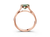 Rose gold Fancy Green Heart Cut Diamond Solitaire Twist Band Prong Setting Ring_70