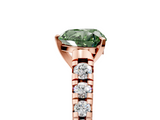 Rose gold Fancy Green Heart  Cut Diamond Solitaire with Pave Band and Four-Prong Setting_5