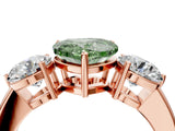 Rose gold Fancy Green Heart Cut Diamond Three-Stone Ring with Prong Setting and Classic Band_38