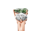 Rose gold Fancy Green Heart Cut Diamond Three-Stone Ring with Prong Setting and Classic Band_39