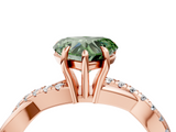 Rose gold Fancy Green Heart  Cut Diamond Twisted Band with Pavé Setting and Four-Prong Setting_4