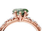 Rose gold Fancy Green Heart  Cut Diamond Vine Band with Four-Prong Setting_4