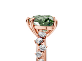 Rose gold Fancy Green Heart  Cut Diamond Vine Band with Four-Prong Setting_5