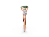Rose gold Fancy Green Heart  Cut Five-Stone Prong Set Diamond Ring with Classic Band_31