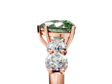 Rose gold Fancy Green Heart  Cut Five-Stone Prong Set Diamond Ring with Classic Band_34