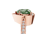 Rose gold Fancy Green Heart Cut Halo Diamond Engagement Ring with Split Shank Band and Four-Prong Setting_5