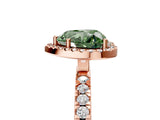 Rose gold Fancy Green Heart Cut Halo Diamond Pave Band with Prong Setting_5