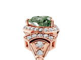 Rose gold Fancy Green Heart Cut Halo Diamond Split Shank Engagement Ring with Four-Prong Setting_5
