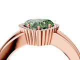 Rose gold Fancy Green Heart  Cut Halo Pave Band Four-Prong Ring_34