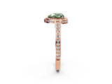 Rose gold Fancy Green Heart  Cut Halo Pave Split Shank Prong Setting Ring_37