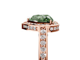 Rose gold Fancy Green Heart  Cut Halo Pave Split Shank Prong Setting Ring_40