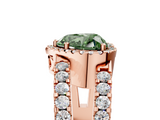 Rose gold Fancy Green Heart  Cut Halo Split Shank Diamond Ring with Four-Prong Setting_5