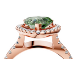 Rose gold Fancy Green Heart  Cut Halo Split Shank Pave Set Ring_4