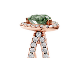 Rose gold Fancy Green Heart  Cut Halo Split Shank Pave Set Ring_5