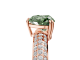 Rose gold Fancy Green Heart  Cut Pave Diamond Engagement Ring with Channel Set Band and Four-Prong Setting_5