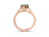 Rose gold Fancy Green Heart Cut Solitaire Cathedral Diamond Engagement Ring with Channel-Set Band and Four-Prong Setting_6
