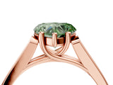 Rose gold Fancy Green Heart Cut Solitaire Cathedral Diamond Engagement Ring with Channel-Set Band and Four-Prong Setting_7