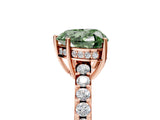 Rose gold Fancy Green Heart Cut Solitaire Diamond Engagement Ring with Pavé Band and Six-Prong Setting_17