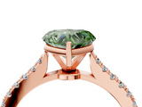 Rose gold Fancy Green Heart  Cut Solitaire Diamond Engagement Ring with Pave Band and Four-Prong Setting_4