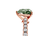 Rose gold Fancy Green Heart  Cut Solitaire Diamond Engagement Ring with Pave Band and Four-Prong Setting_5