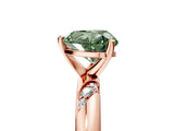Rose gold Fancy Green Heart Cut Solitaire Diamond Engagement Ring with Twisted Pave Band and Four-Prong Setting_8