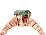 Rose gold Fancy Green Heart Cut Solitaire Diamond Ring with Infinity Twist Band and Four-Prong Setting_4