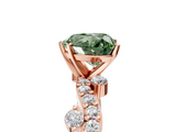Rose gold Fancy Green Heart  Cut Solitaire Diamond Twisted Band with Pave Setting_5