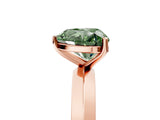 Rose gold Fancy Green Heart  Cut Solitaire Engagement Ring with Flat Band and Four-Prong Setting 5
