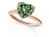 Rose gold Fancy Green Heart  Cut Solitaire Engagement Ring with Four-Prong Setting and Classic Band_1
