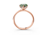 Rose gold Fancy Green Heart  Cut Solitaire Engagement Ring with Four-Prong Setting and Classic Band_3