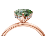 Rose gold Fancy Green Heart  Cut Solitaire Engagement Ring with Four-Prong Setting and Classic Band_4