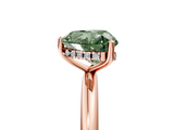 Rose gold Fancy Green Heart  Cut Solitaire Engagement Ring with Four-Prong Setting and Classic Band_5